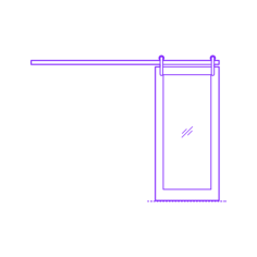 Buildings Surface Mounted Doors Bypassing Stacked Glass 1 Panel Engraving Svg Design, Free Vectors File